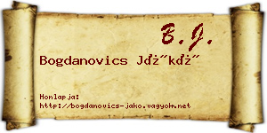 Bogdanovics Jákó névjegykártya